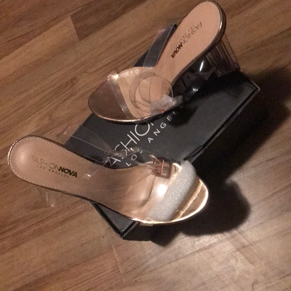 BRAND NEW- Rose Gold GLASS SLIPPERS